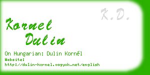 kornel dulin business card